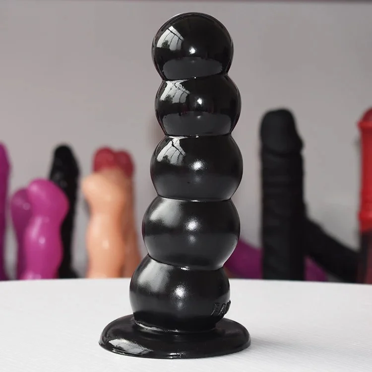 7.8 Total 7.3 Insertable Big Anal Toys Dia 2.2 Round Ball Shaped Butt Plug Graduated Five Beads Ripple Ribbed Anal Bead Dildo