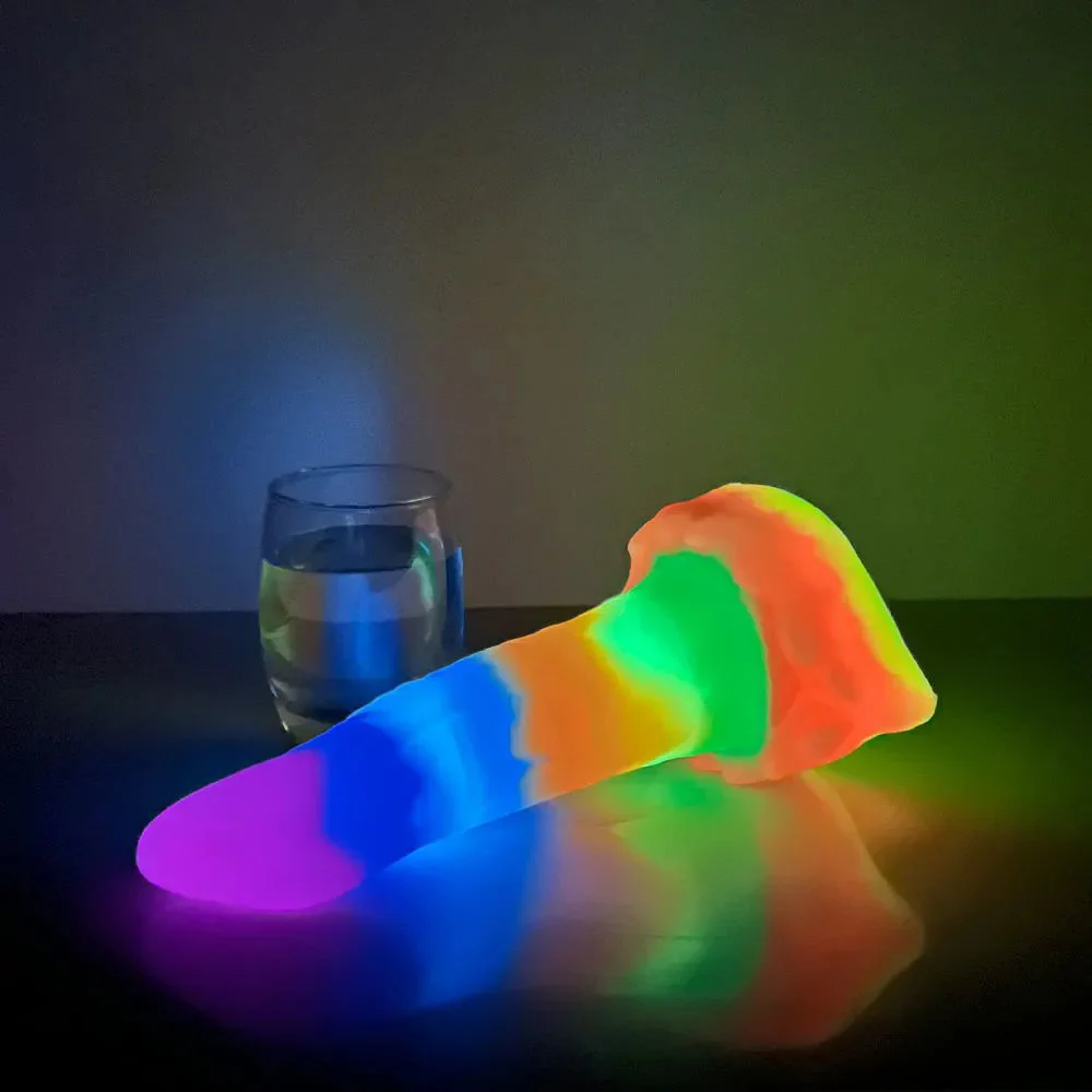 Style Luminous Sction Cup Anal Plug Soft Rubber Realistic Sex Toy for Male Female