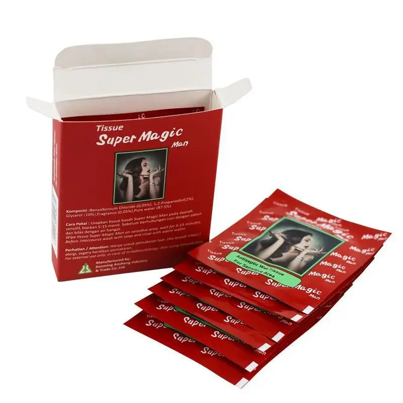 Delay Spray Sexual Adult Products 6PCS Long Time Male Delay Wet Wipes Man Delay Wet Tissue