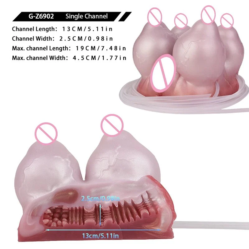 Male Masturbator with Water-injection Feature Includes Syringe for Intense Stimulation Silicone Masturbator