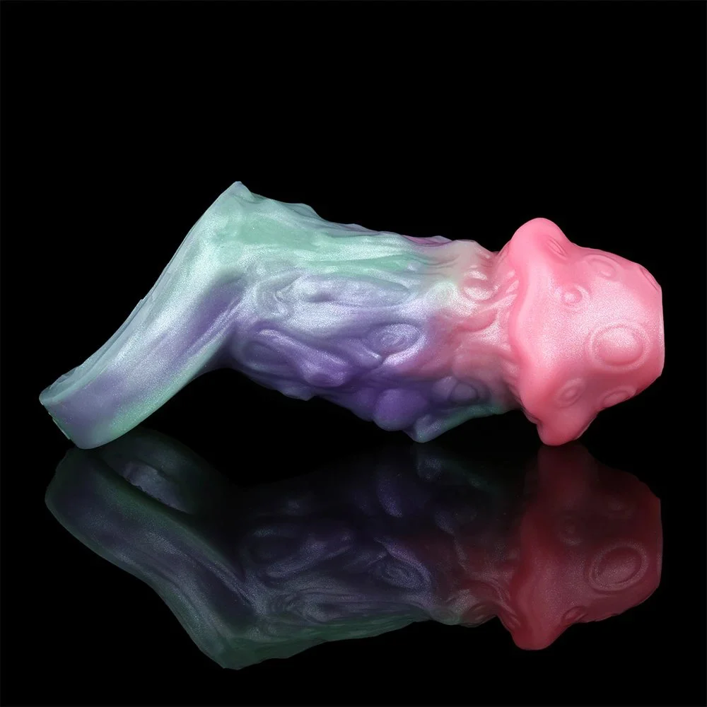 Fantasy Crimson Sprout Hollow Penis Soft Silicone Sheath Stretchable Enlarge Sex Toys Monster Cock Sleeve for Male