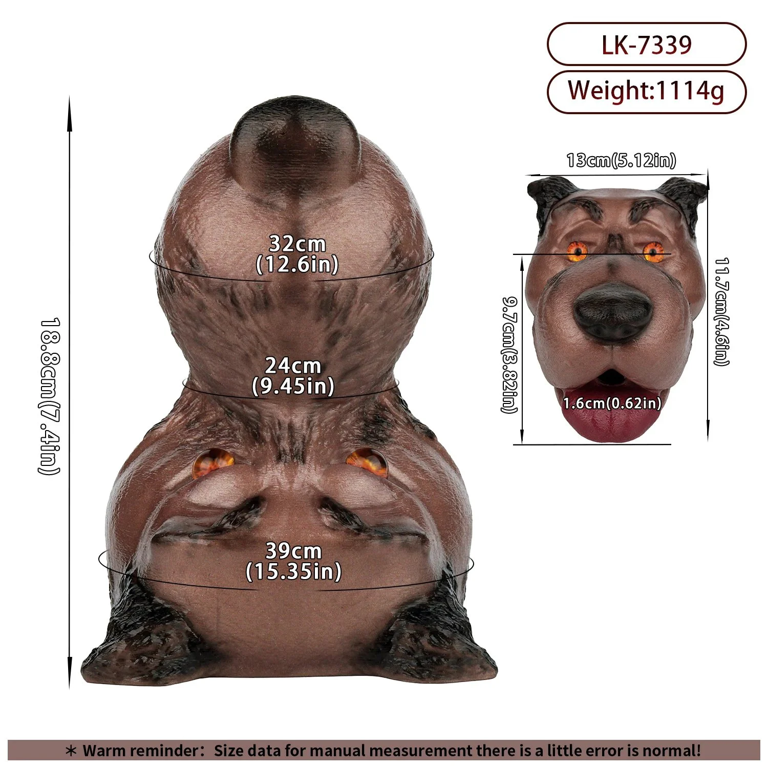 Dog Head Creature Doll Custom,Fantasy Pussy Stroker Male Masturbator Sex Toys for Men