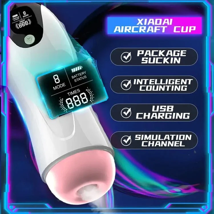 Electric LCD Display Male Masturbation Trainer Men Masturbation Cup