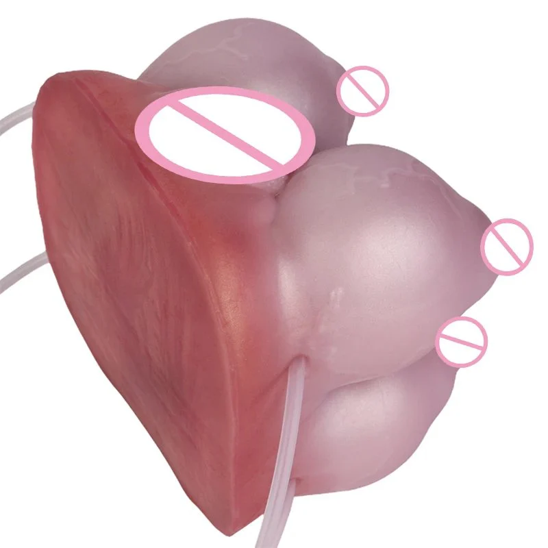 Male Masturbator with Water-injection Feature Includes Syringe for Intense Stimulation Silicone Masturbator
