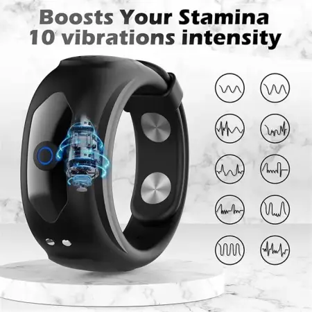 Men's Adjustable 10 Speeds Vibrating Cock Ring Delay Ejaculation Silicone Penis Ring