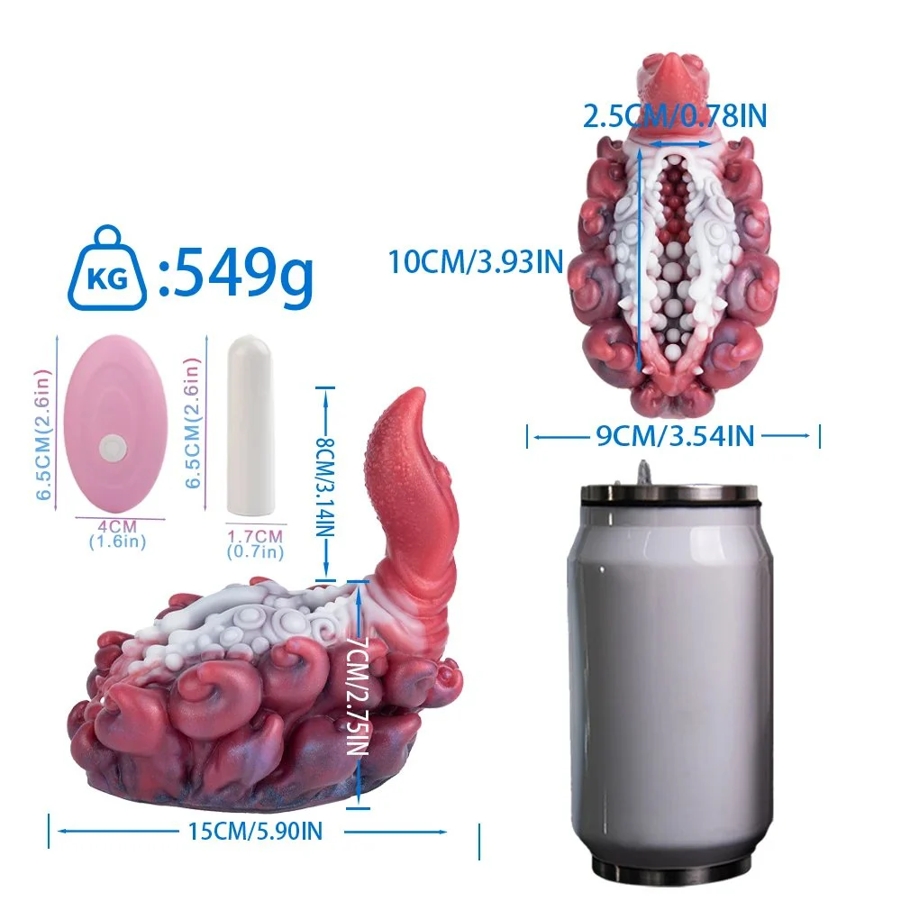 Alien Monster Male Masturbator with Long Tongue Fantasy Pocket Pussy 3D Textured Men Stroker Men's Grinder No Channel Toys