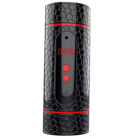 Male Timed Masturbation Cup Adult Sex Toy with 12 Vibration Frequencies LED Display Timer USB Pinhole Charging Masturbators