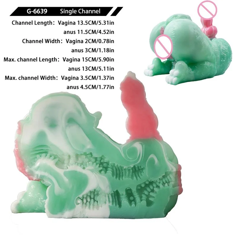 Fantasy Animal Fox Butt and Dog Dildo Butt Design Male Masturbator Medical-Grade Silicone Pocket Pussy Men's Stroker Cup