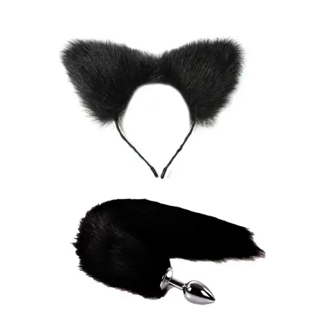 Adult sex fox tail anal plug flirtatious l collar love 'fun item