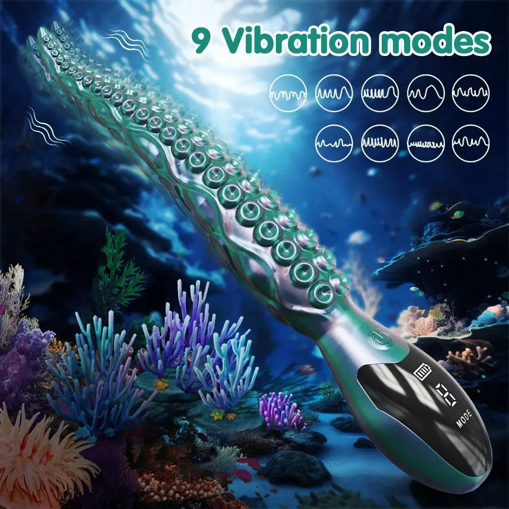 9 Vibrations Modes Soft Silicone G Spot Anal Vagina Stimulation Monster Octopus Tentacle Dildo Sex Toys Women