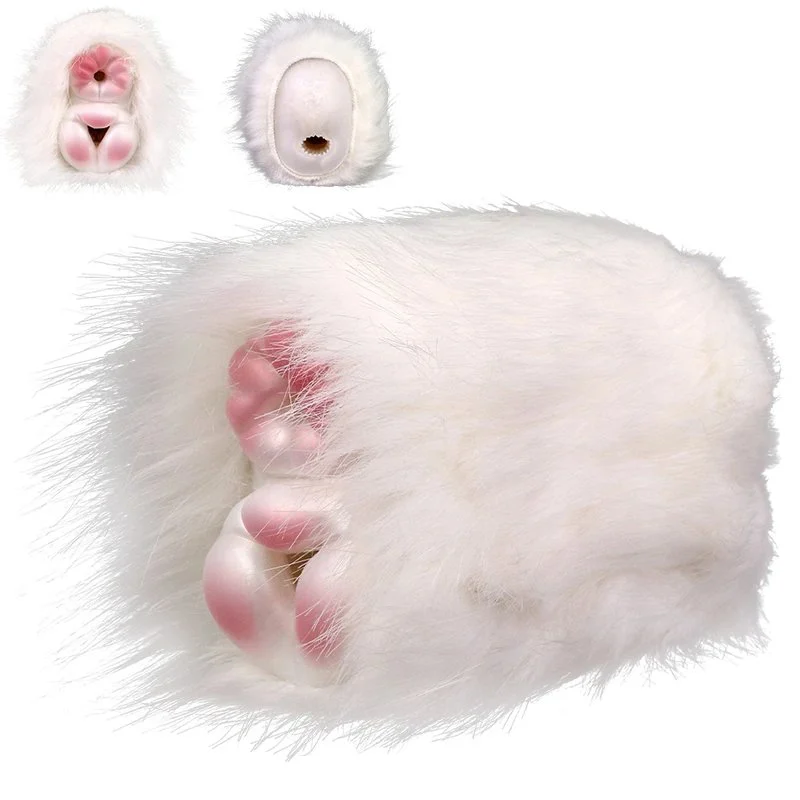 Fantasy Male Masturbation With Artificial Fur 3 in 1 Soft Silicone Sex Toys Animal Vagina Pocket Pussy All-access Channel