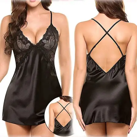New Sleeveless Backless Lingerie Women Sexy Sleepwear Nightdress Plus Size