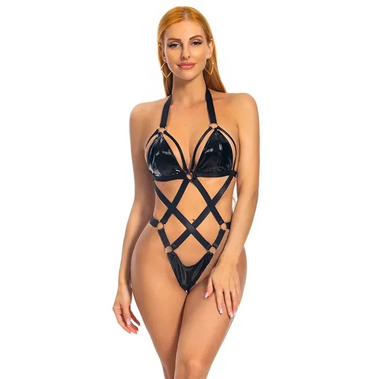 Pu Leather Women Sexy Underwear Bodysuits Sex Toys for Women