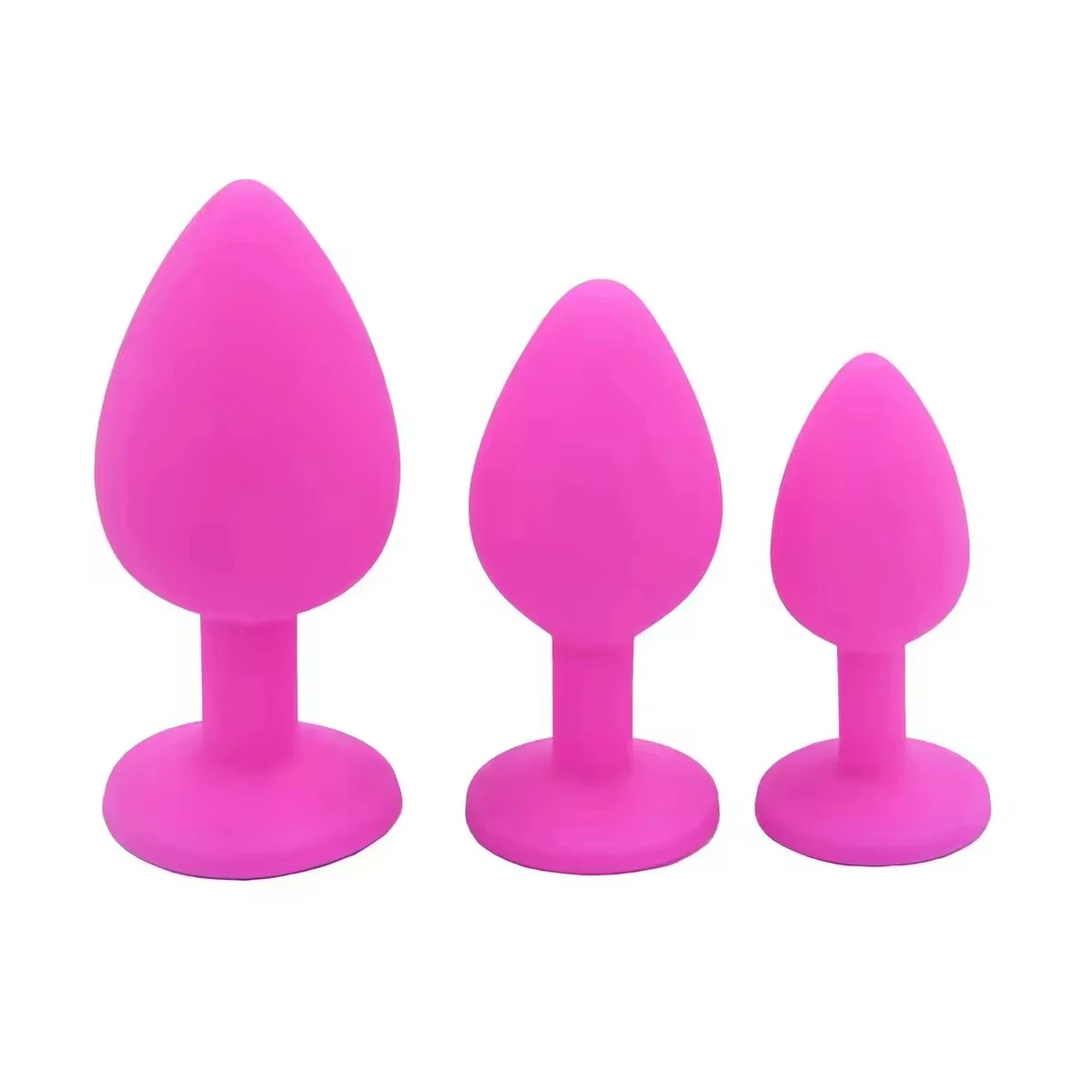 Anal Sex Trainer 3PCS Silicone Jeweled Butt Plugs Anal Sex Toys Kit for Starter Beginner Men Women Couples