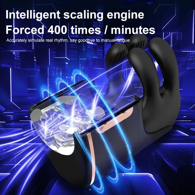 Automatic Dual Motor Strong Vibration 9-frequency Rotation Clamp Sucking Function Airplane-shaped Male Masturbator Adult