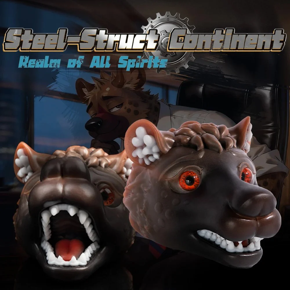 Soft Silicone Wolf Dog Head Shape Masturbation Sleeve Realistic Intimate Design Compact Pocket Pussy Male Stroker