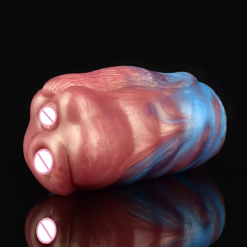 Fantasy Masturbator Double Hole Realistic Silicone Animal Mouth Male Masturbator Cup Sex Toys for Male