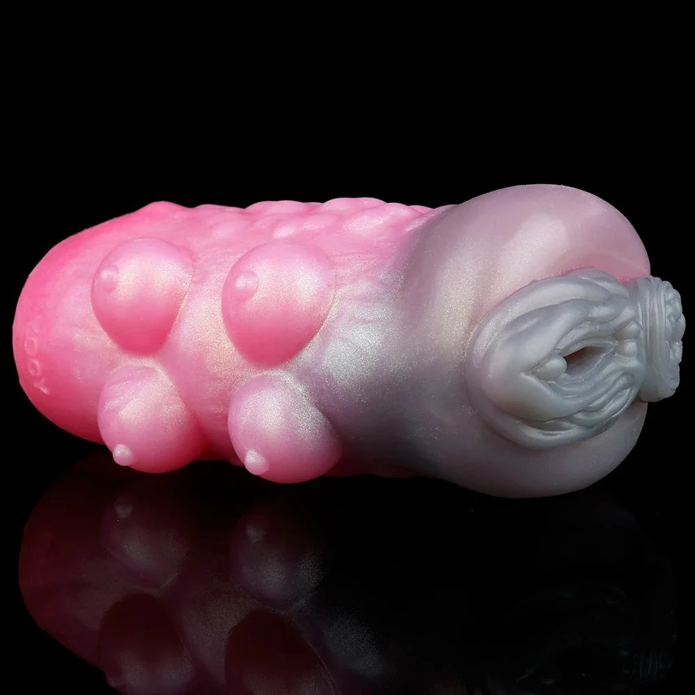 Fantasy Monster Dragon Beast Masturbation Cup Polarized Gold Powder Soft Silicone Vagina Male Masturbator Adult Toys