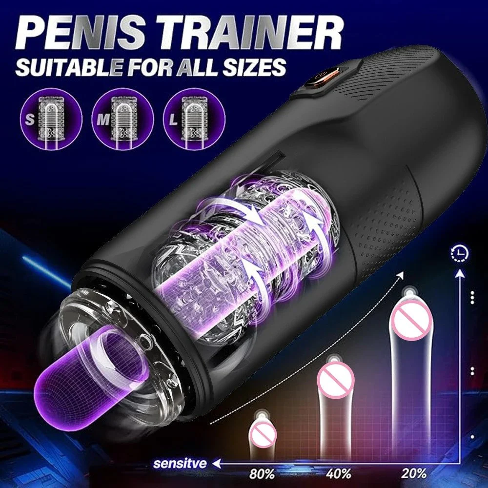 Penis Training Machine 9 Frequency Thrusting Rotation Automatic Transparent Masturbation Cup