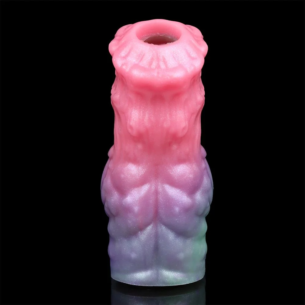 Fantasy Wyrm Bloom Hollow Monster Cock Sleeve Soft Silicone Stretchable Penis Sheath for Men Wearable Dildo Enlarger Toy