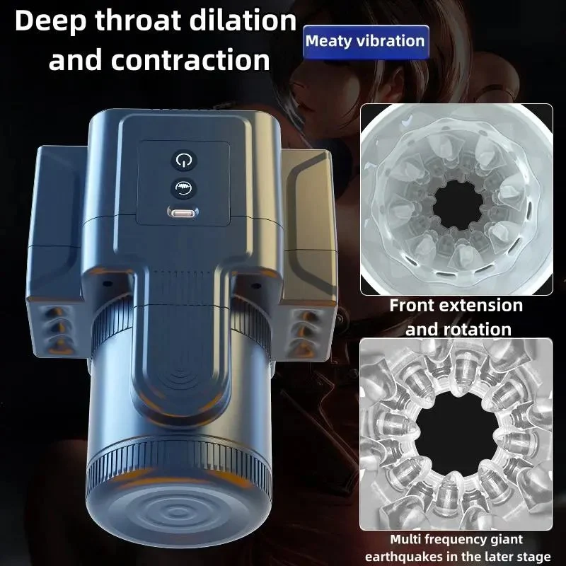 Automatic Telescopic Sucking Vibration Cup Adult Male Masturbator for Male Masturbation