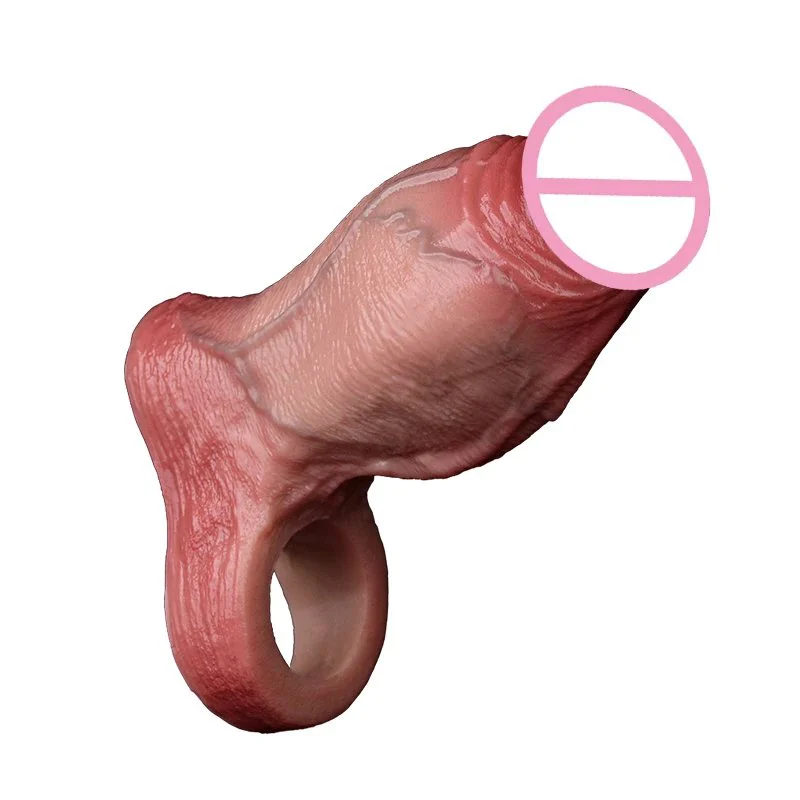 Highly Realistic Male Penis Sleeve Marketing Penis Enlargement Sleeve, 3D Precision Modeling Double Opening Design Suitable
