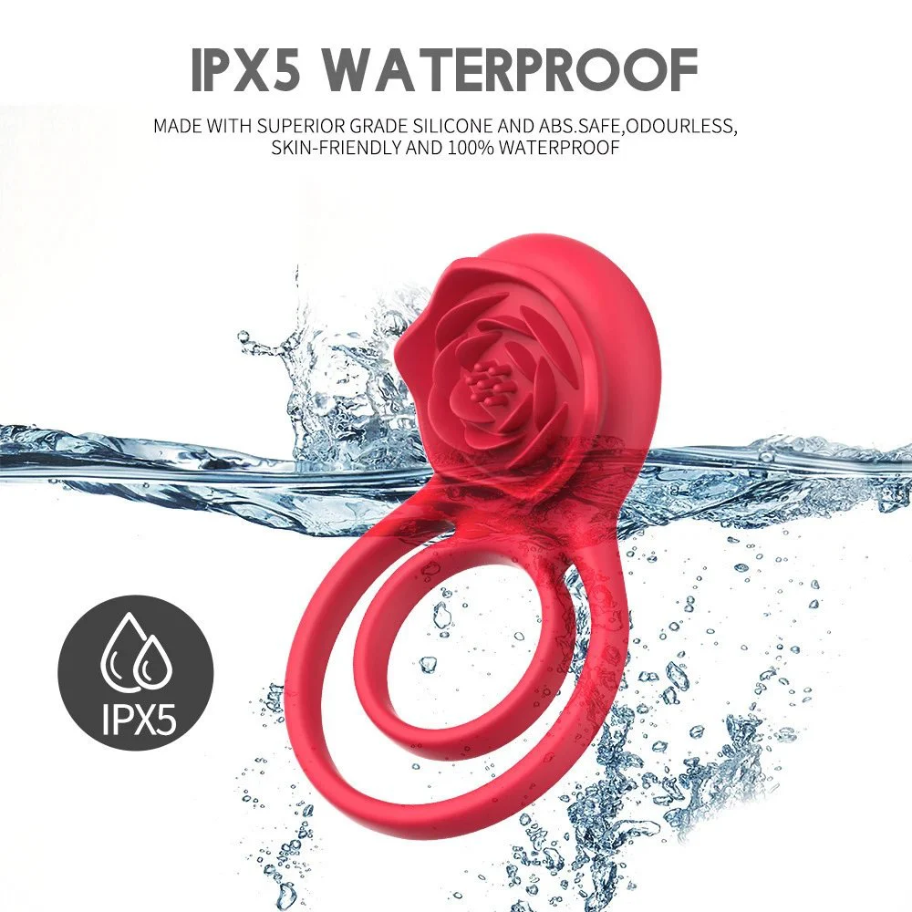 Couple Sex Toys Rose Remote Control Vibrating Men Penis Cock Ring Clitoral Stimulator