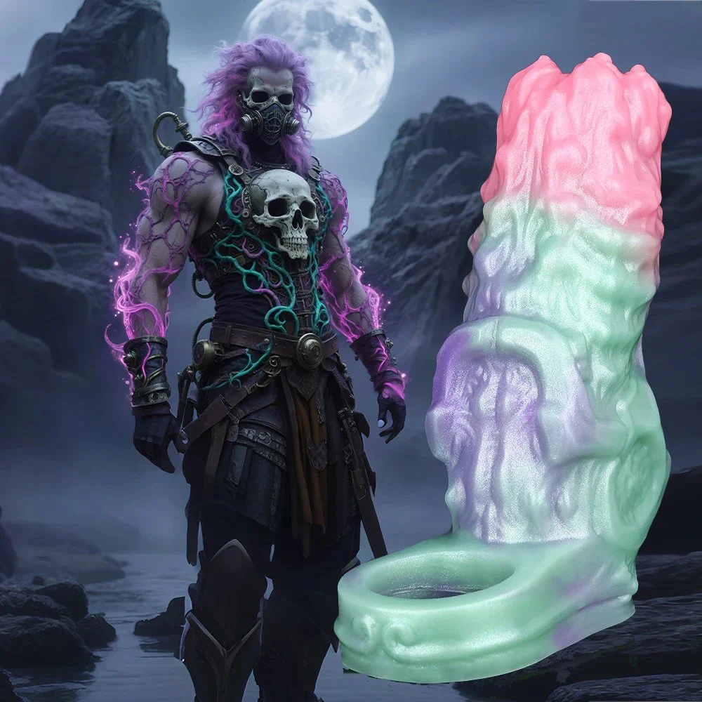 Fantasy Spore Bloom Hollow Penis Monster Cock Sleeve Soft Silicone Galactic Charm Color Sex Toys Dildo Sleeve for Male Sex