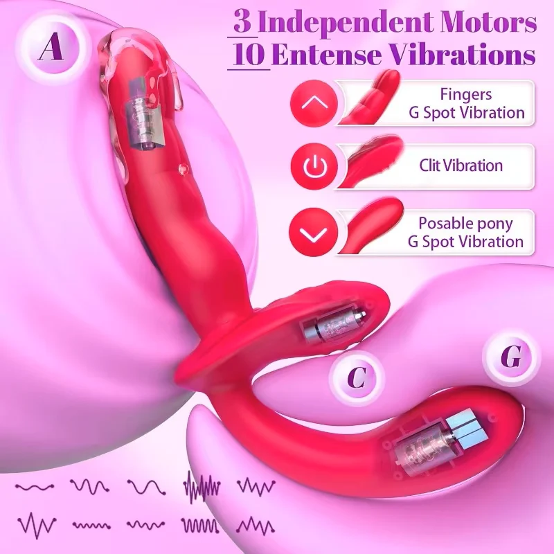 Double Ended Anal Dildo Wearable G-Spot Vibrator Remote Control Finger Vibrating Butt Plug Adult Toys for Women Couples