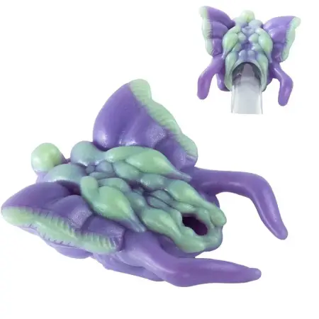 Purplefin Stingray Fantasy Male Silicone Masturbator Realistic-Feel Hand-Pump Masturbator for Adults 18+