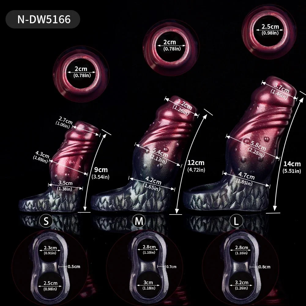 Fantasy Sheath Demon Silicone Toy Wearable Cock Sleeve Extender Sleeve Penis 3 Active Size Big Knot