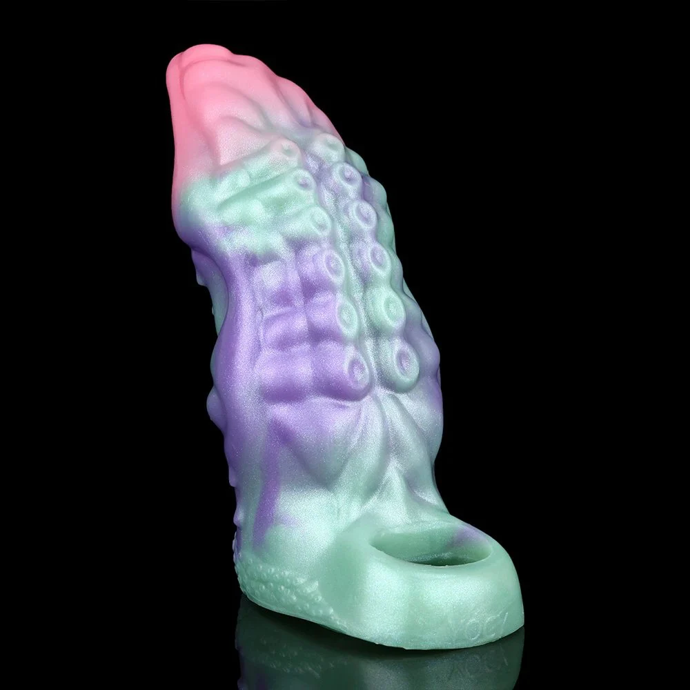 Galactic Charm Fantasy Dildo Soft Silicone Penis Enlargement Sleeve Male Penis Extender Couple Sex Toy