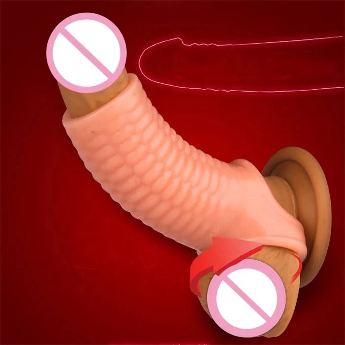 Ultra Soft Corn Textured Penis Sleeve Cock Ring Extender for Men's Penis Enlargement Sex Toys for Couples
