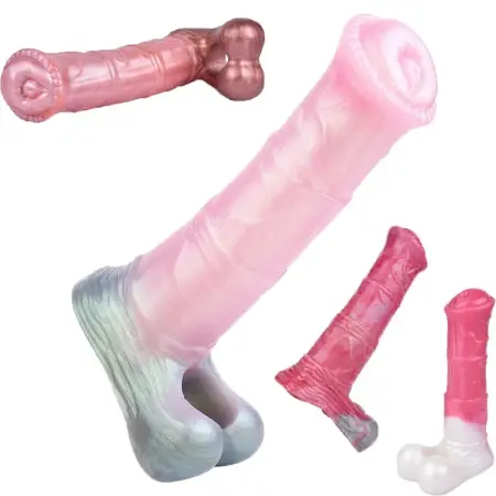 Horse Penis Sheath Cock Enlargement Soft Liquid Silicone Wearable Animal Dildo Penis Sleeve Sex Toys for Couples
