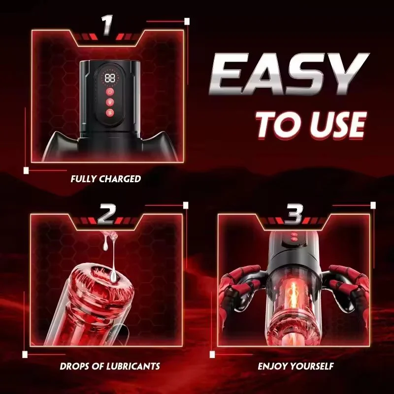 Hands Free Male Masturbator Sex Toy for Men Fleshlight with 12cm Thrusting Distance Penis Pump Male Stroker
