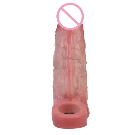 Latest Male Vibrator Penis Sleeve Realistic Penis Enlarger Thicken Cock Ring Sleeve Penis Extender Dildo Adult Sex Toys for Men