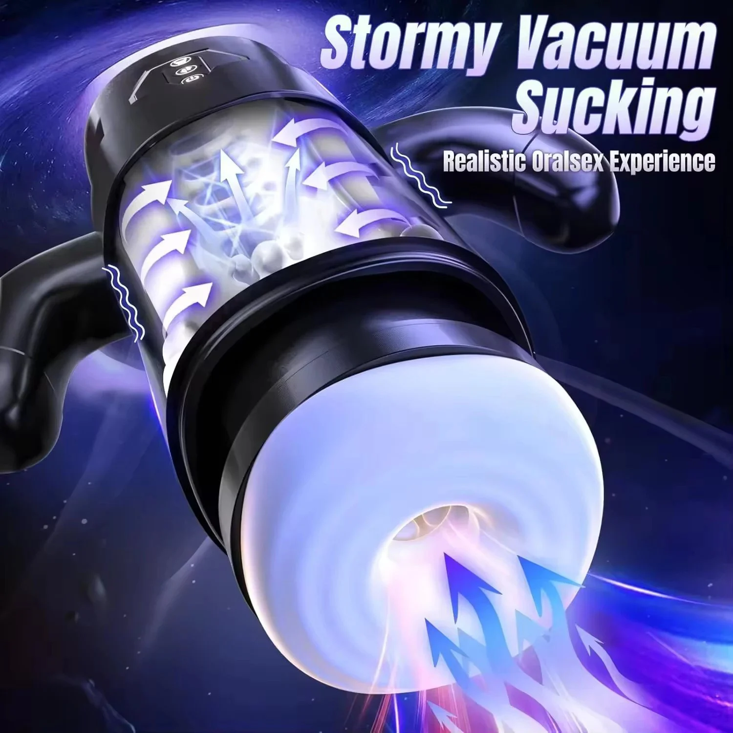Electric Male Masturbator-100% Waterproof 6 Thrusting 3 Suction Functions Real Touch Feeling Customized Color Masturbation