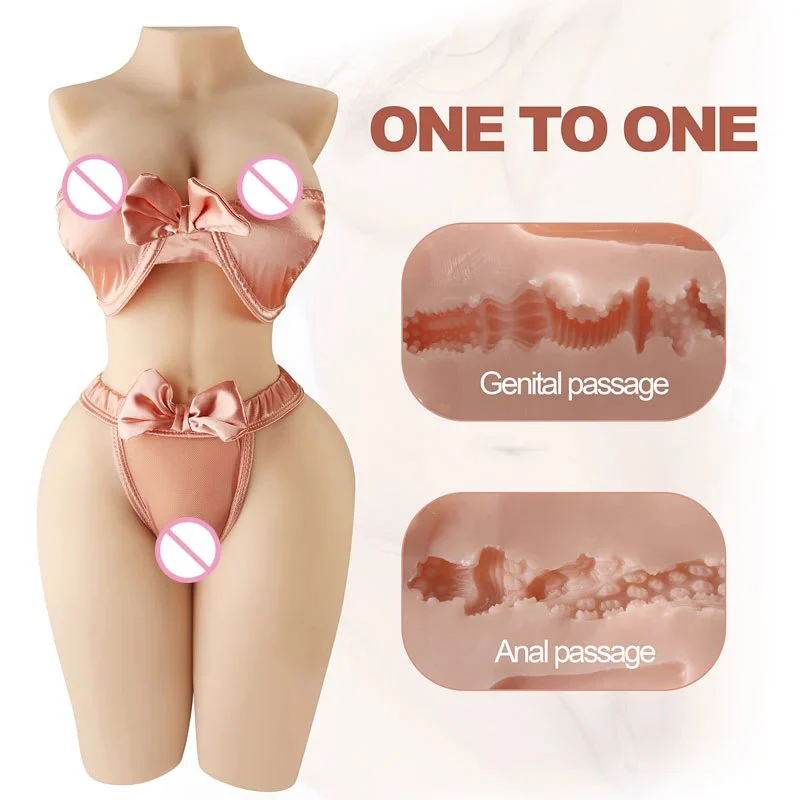 Adult Silicone Male Masturbator Sexy Half Body Torso Sex Doll Big Boob and Pussy Toy