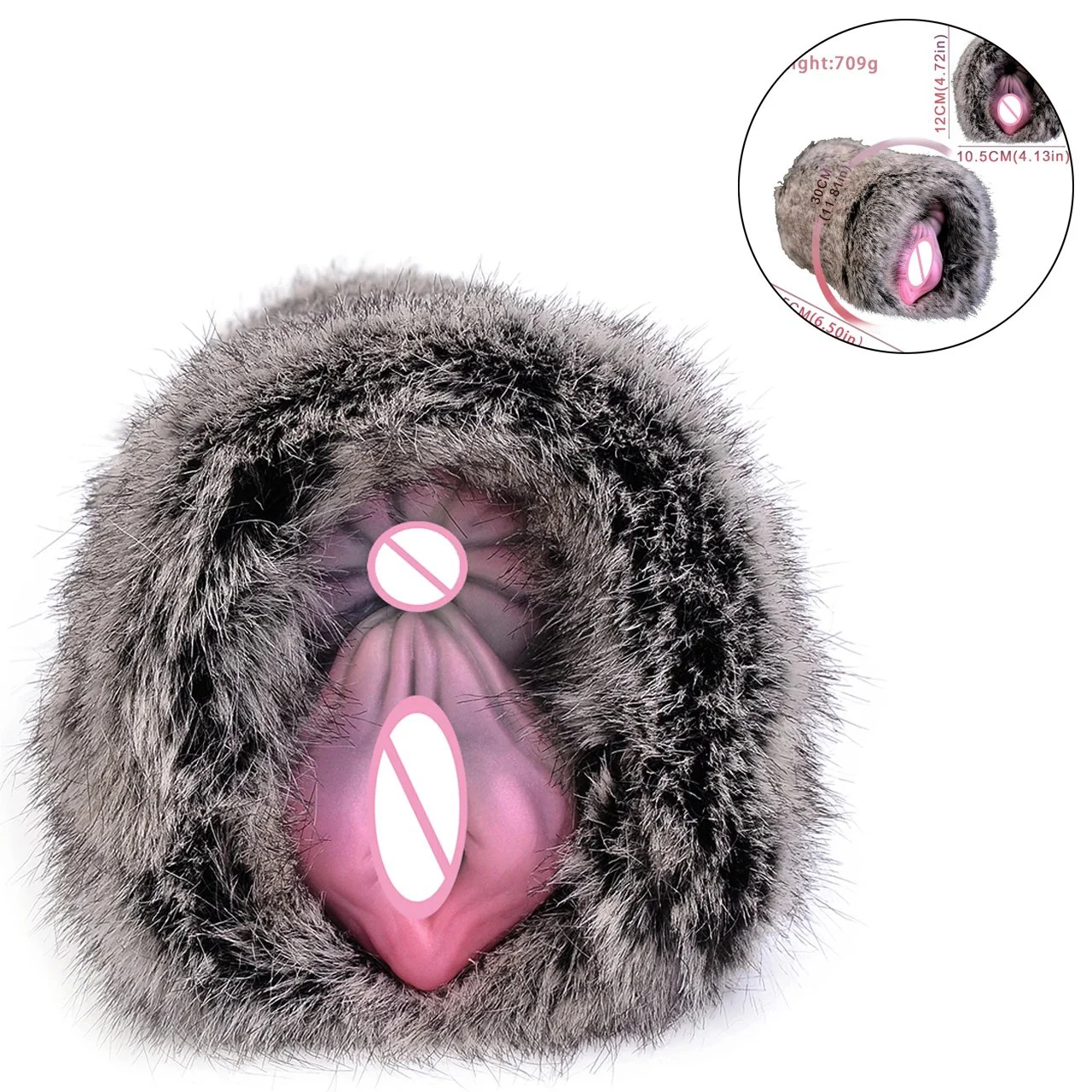 Fur Animal Masturbation Cup Fur Removable Interior Anti-slip Design