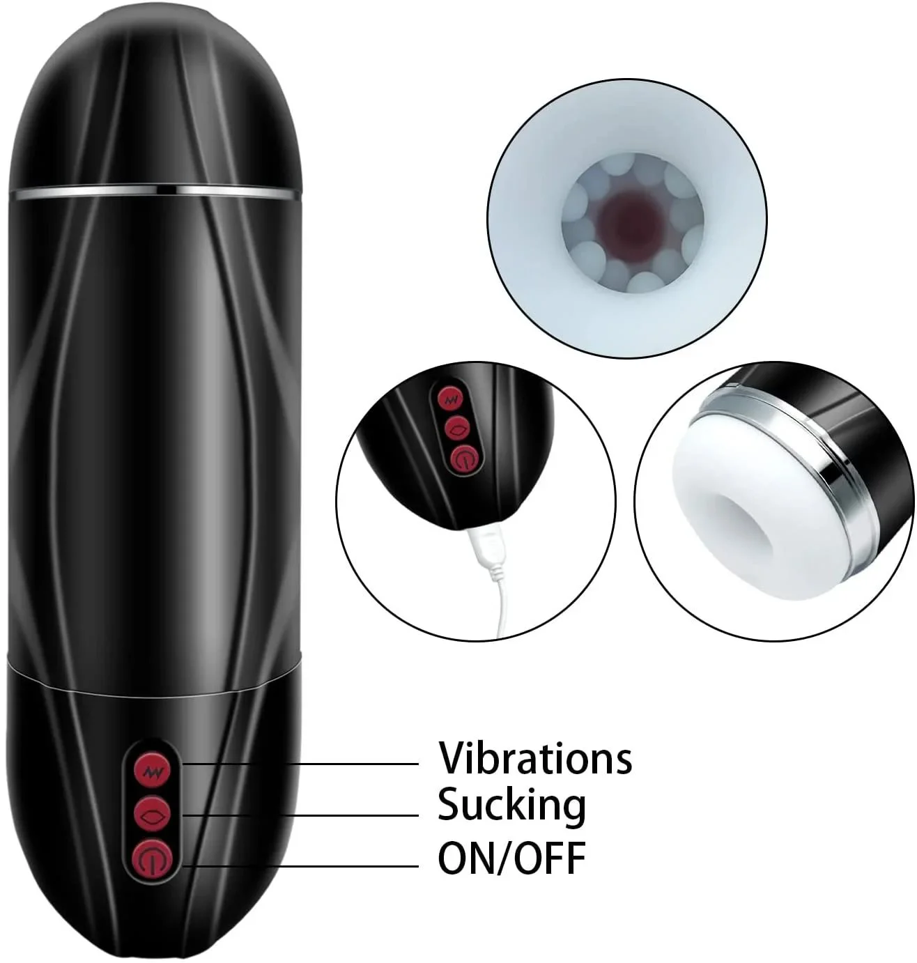 Rechargeable USB Multi-frequency Automatic Vibration Male Masturbation Cup Sucking Men Sex Toys