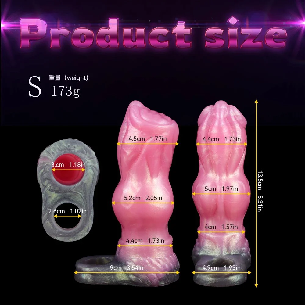 Large Wolf Knot Penis Sleeve Hollow Dildo Cock Ring Wolf Dog Penis Sheath Penis Enlargement Fantasy Cock Sleeve Wearable