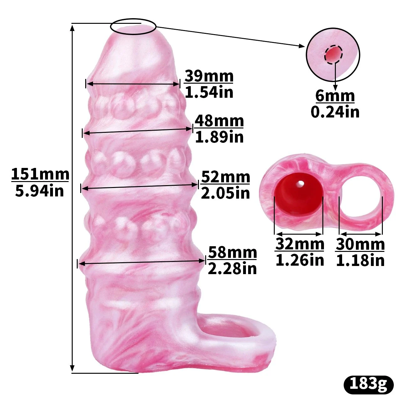 Liquid Silicone 5.8in Dildo Sheath Enlarged Strengthen Fantasy Dildo Have Convex Enjoy Better Sex Life Sex Toy for Man