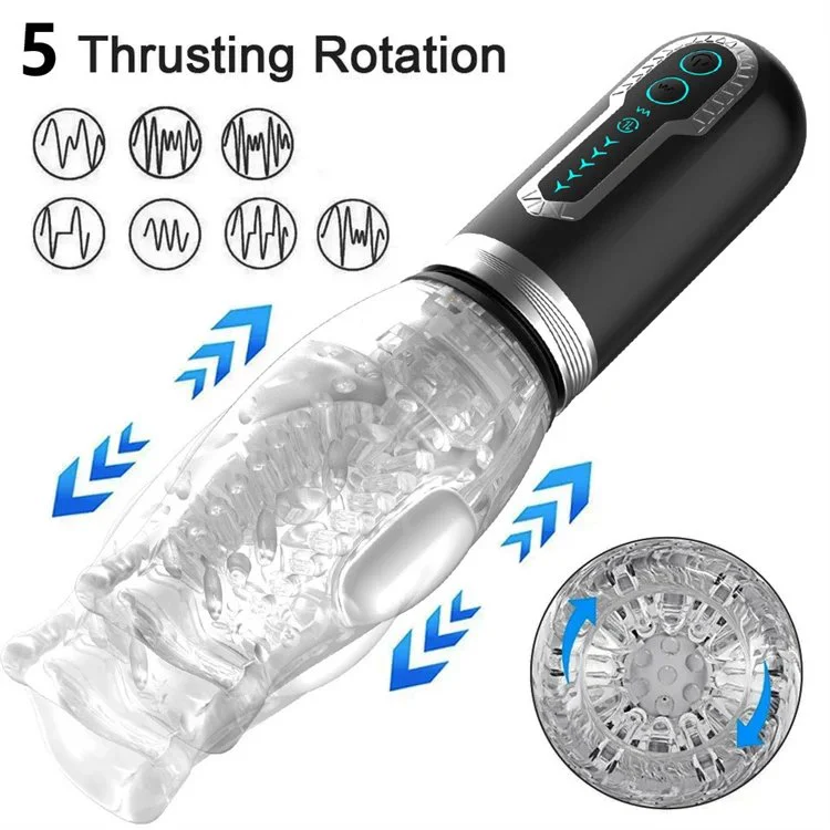 Rechargeable Automatic 7 Frequency Thrusting Rotation Vibrating Masturbation Aircraft Cups for Men Sex Toys