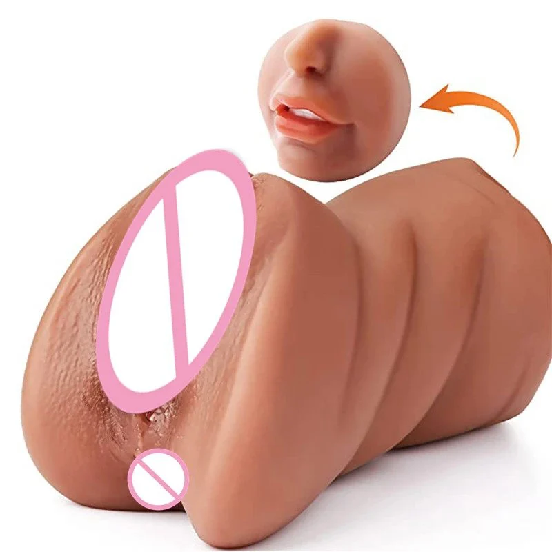 Sex Toys Soft Masturbation Cup Realistic Vaginal Tongue Anus 3 in 1 Pocket Pussies for Men