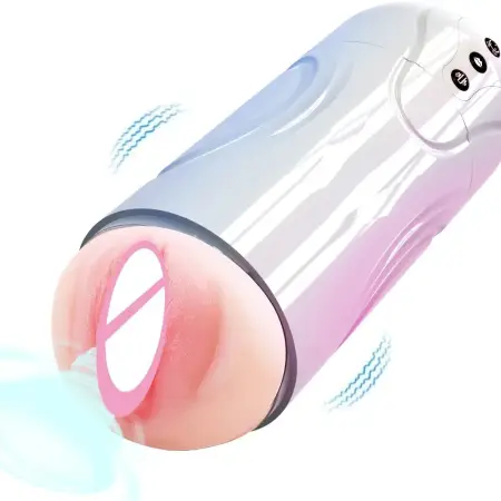 Men's Smart Aircraft Cup 20 Kinds of Vibration + Suction Mode LCD Display Masturbation Sex Toy