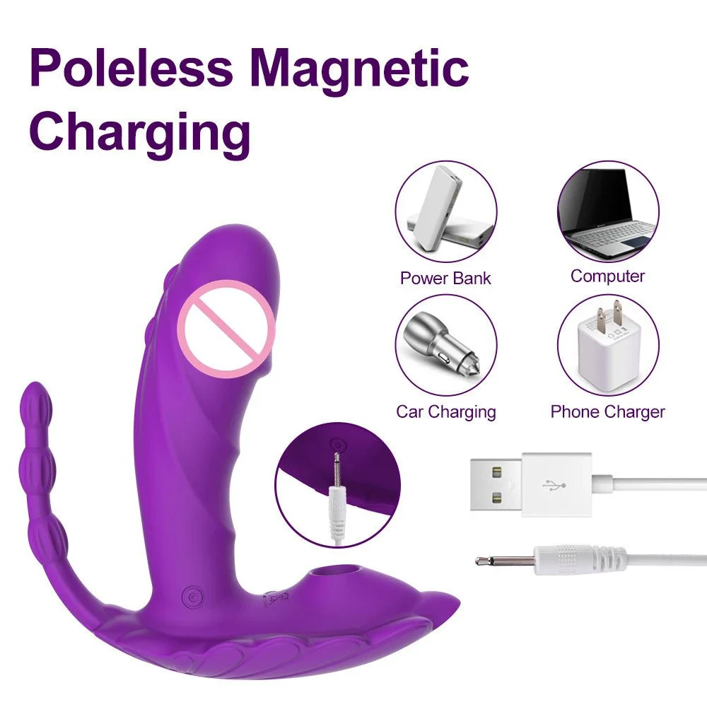 App Remote Control Vibrator 3 in 1 Dildo Anal Plug G Spot Butterfly Wearable Panty Vibrators Sex Toys Women