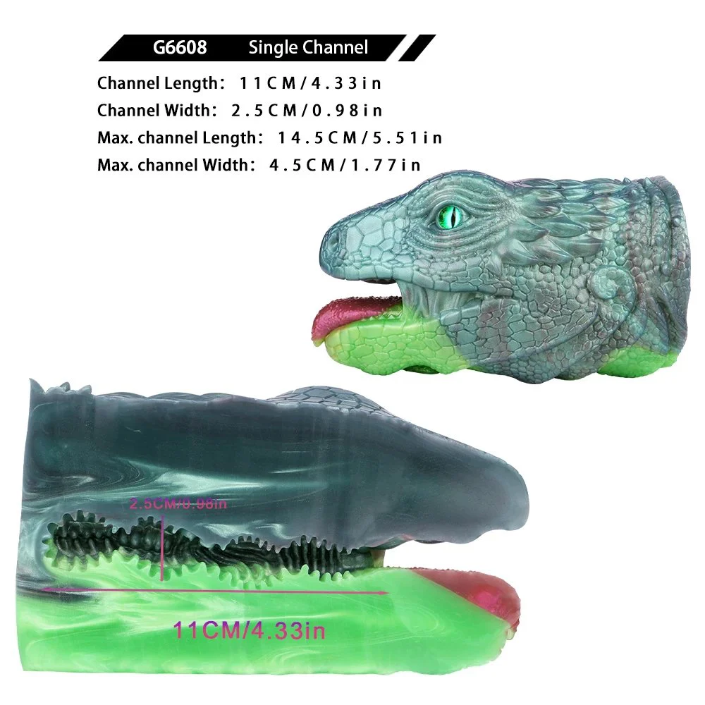 Lizard Dragon Fantasy Masturbator for Men Monster Silicone Pocket Pussy Stroker Single Hole Adult Sex Toy