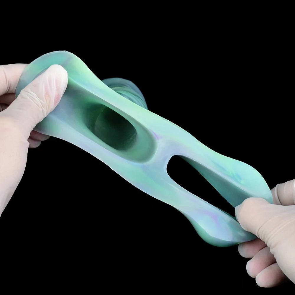 Luminous Lotus Color Realistic Penis Sleeve Extender Soft Silicone Cock Sleeve Dick Enlargement Delay Ejaculation Sex Toys