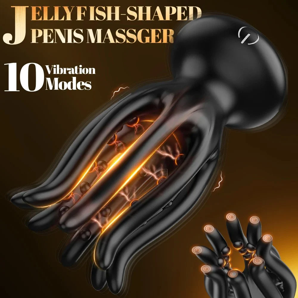 Octopus Shape 10-Mode Vibrator Men's Sex Toy for Male Masturbating Glans Stimulation Vibrator Sets