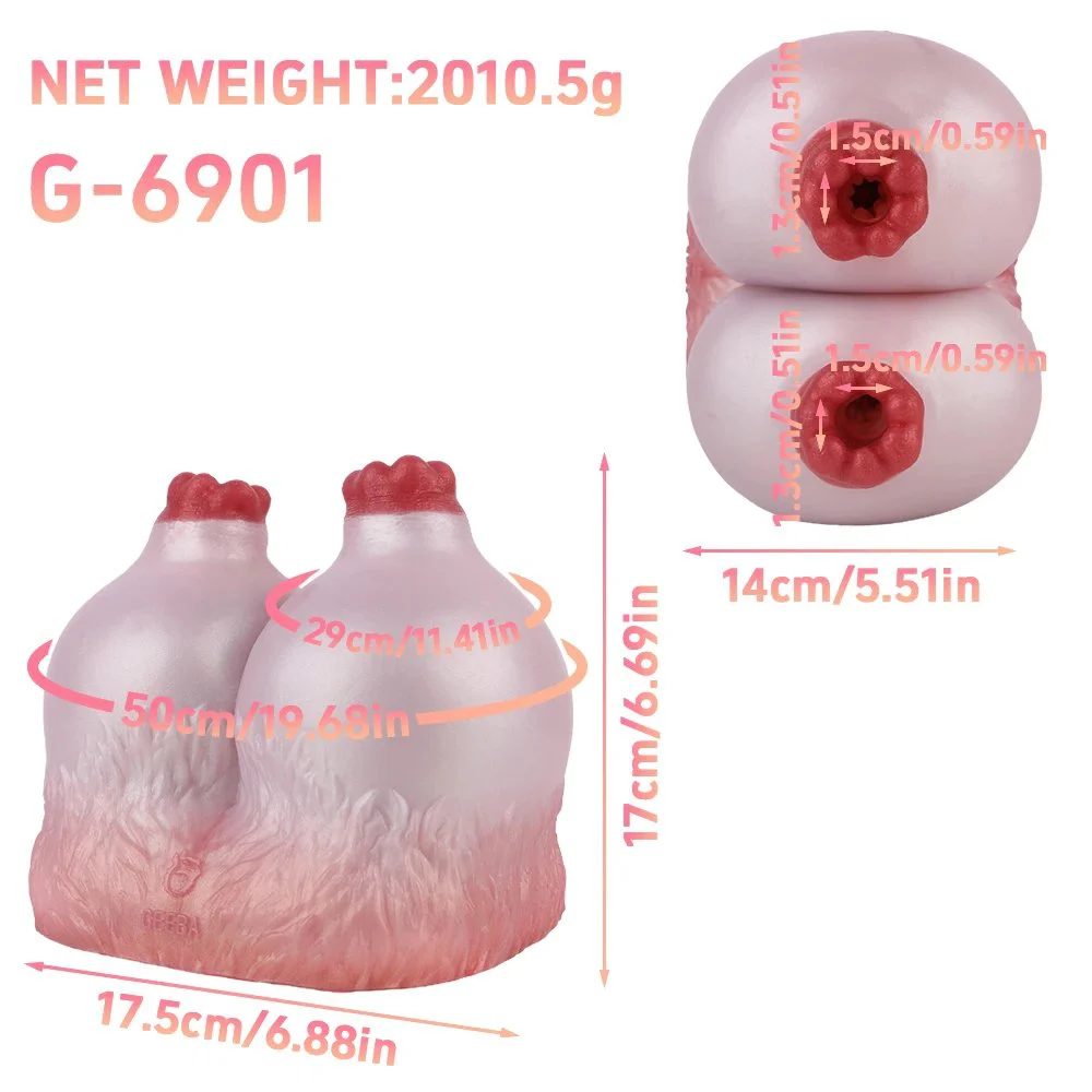 Sheep Milk Dual-Channel Male Masturbator, Made of Safe Silicone Material, Strong Pressure Sensation, Realistic Experience